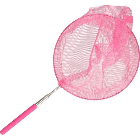 Merkloos Schepnet - Vijver - Vis - Vlinder - Net - Uitschuifbaar - Kinderen - Zwembad - Visnetje - Schep - Netje - Kinder - Roze