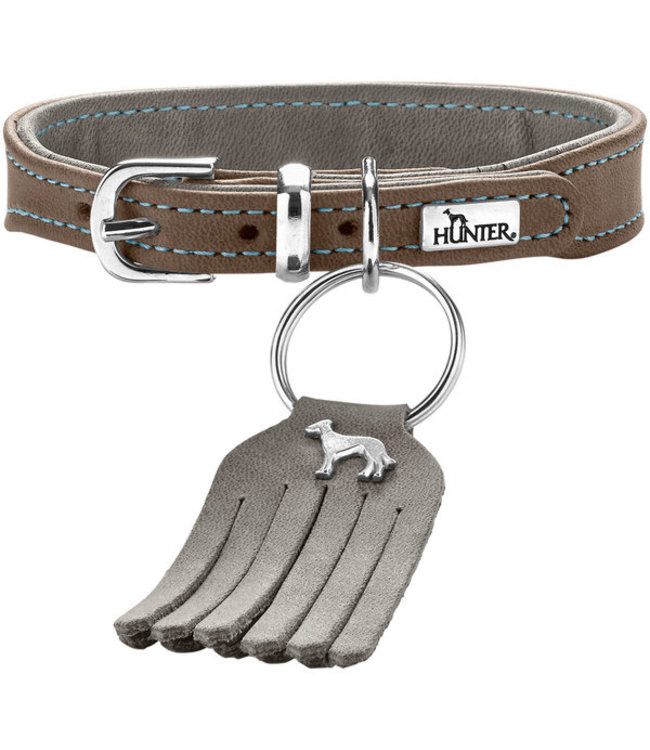 Leren halsband Halsband Lucca Petit - Grijs