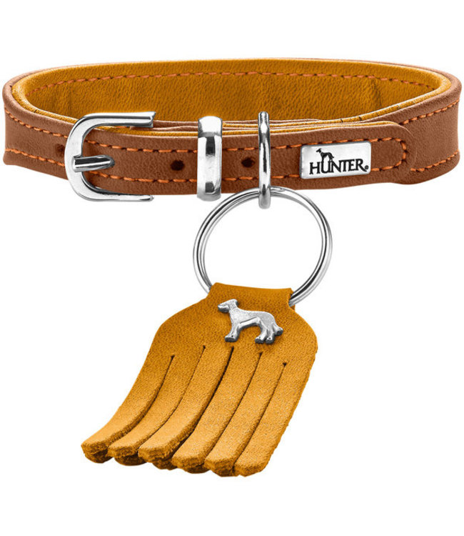 Leren Halsband Lucca Petit - Bruin/Mosterd