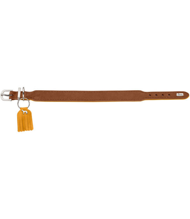 Leren Halsband Lucca Petit - Bruin/Mosterd
