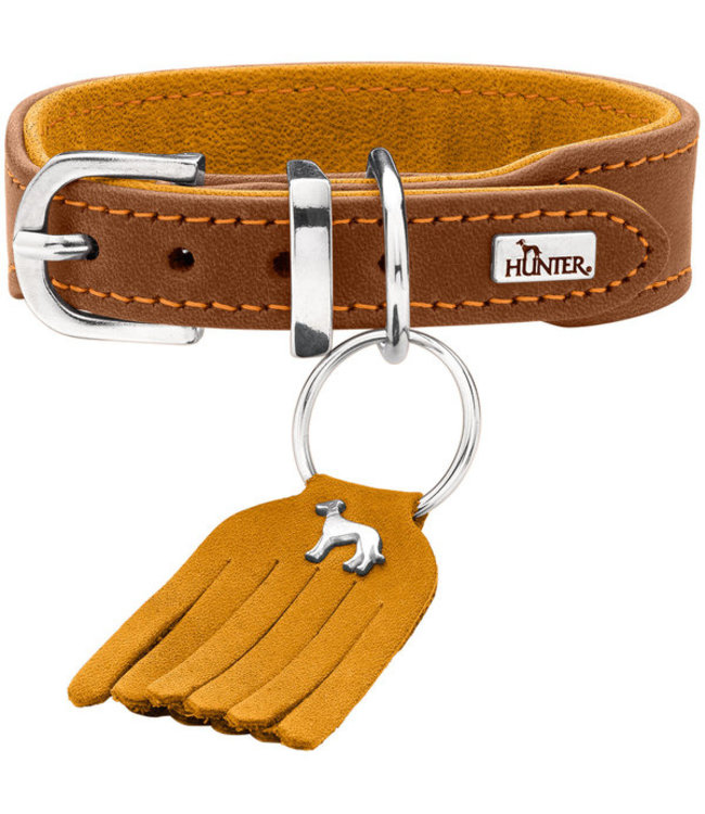 Leren Halsband Lucca Petit - Bruin/Mosterd