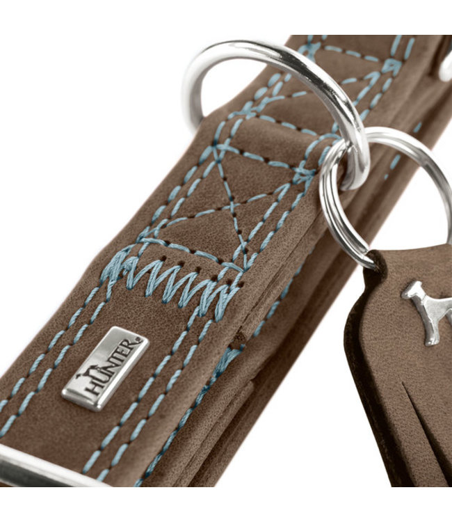 Leren Halsband Lucca Alu-Strong Walnoot