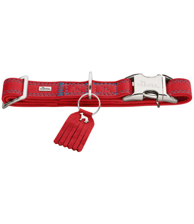 Leren Halsband Lucca Alu-Strong Rood