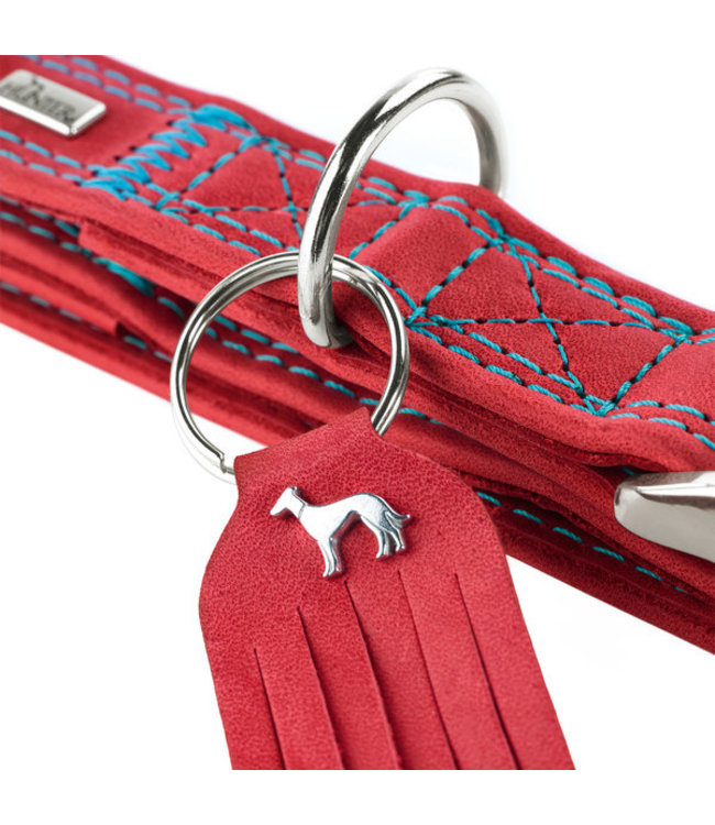 Leren Halsband Lucca Alu-Strong Rood