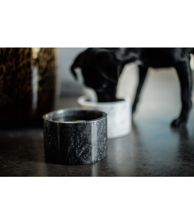 Hondenkom Marmer - Zwart