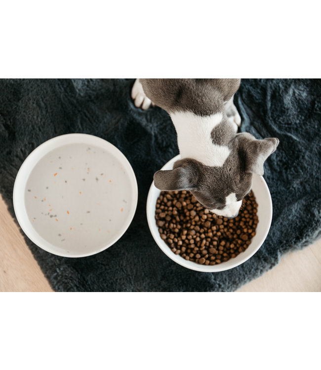 Hondenkom Bamboo Terrazo - Wit