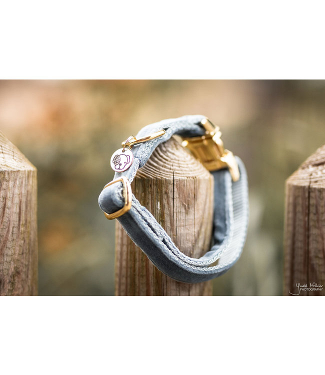 Halsband Velvet - Lichtblauw