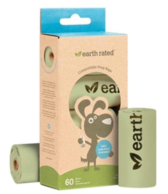 EarthRated Poepzakjes composteerbeer geurloos 60 ST
