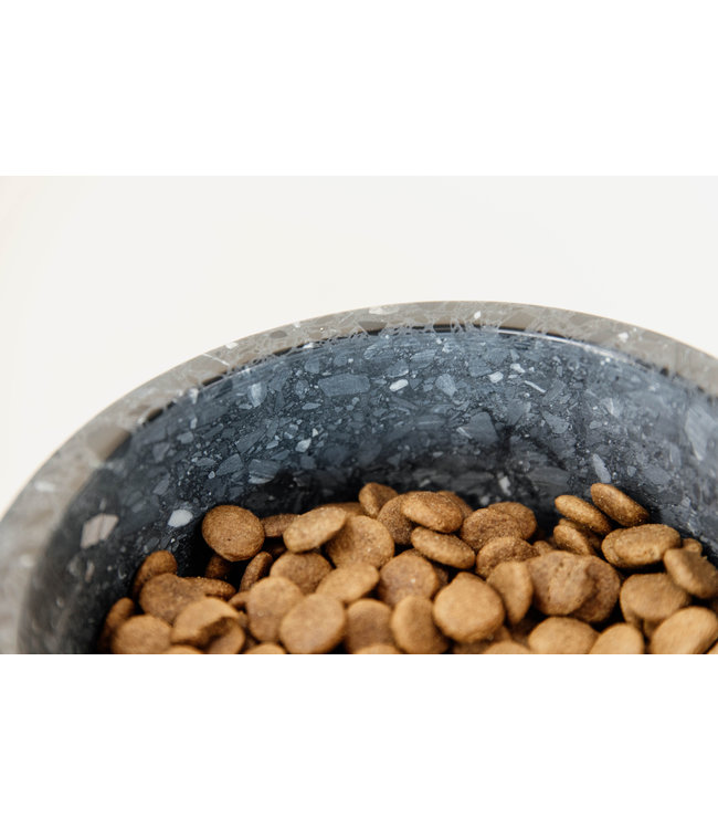 Hondenkom Terrazzo  Steen- Zwart