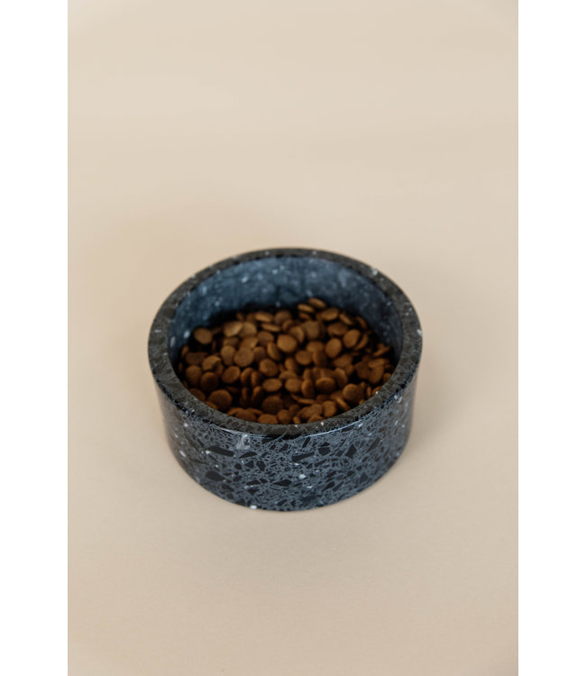 Hondenkom Terrazzo  Steen- Zwart