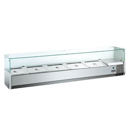 Q-Gastro RVS opzet koelvitrine saladiere 1800 (nieuw in doos) 230V