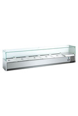 Q-Gastro RVS opzet koelvitrine saladiere 1400 (nieuw in doos) 230V