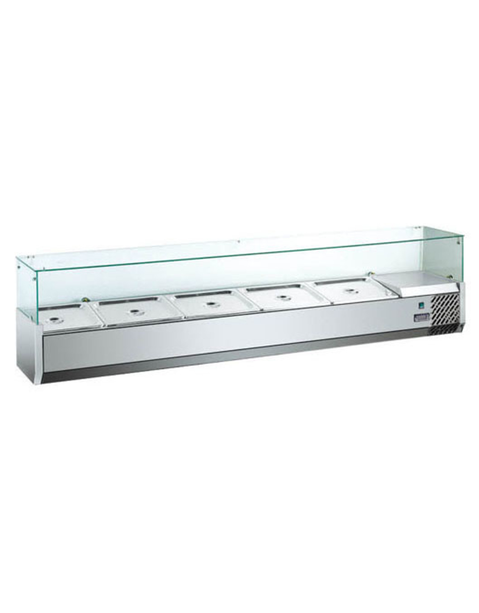 Q-Gastro RVS opzet koelvitrine saladiere 1400 (nieuw in doos) 230V