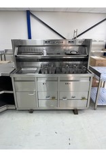 Florigo Gereviseerde Florigo HR Bakwand Friteuse 3 Pan's + Topkoeling Aardgas 81kW(!)