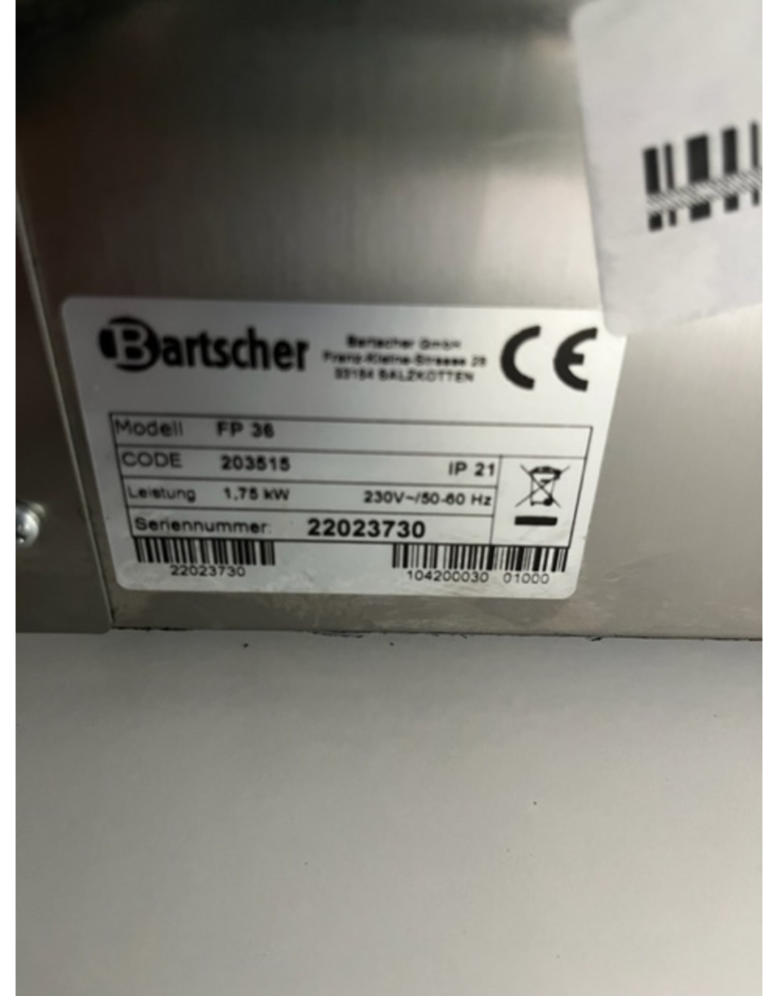 Bartscher Bartscher Pizzaofen FP-36 für 1x Pizza Ø 33 cm Z.G.A.N.