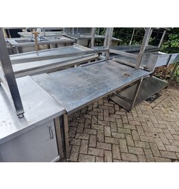 Hoek afvoertafel 180cm tbv 90graden werking vaatwasser