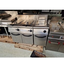 Mareno Mareno 2 pans gasfriteuse en Au bain marie 2x 15L