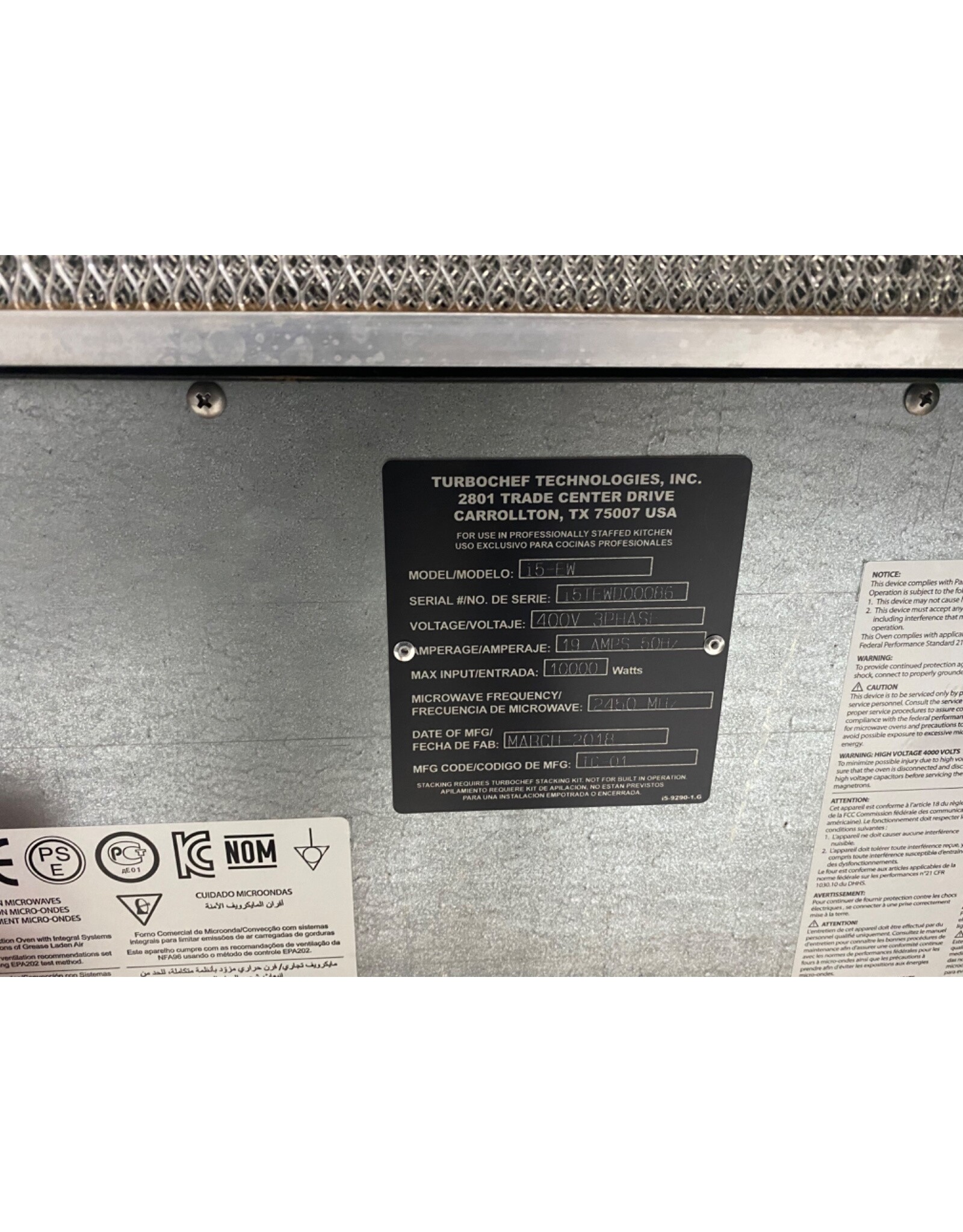 Turbochef i5 bouwjaar  2018 400V