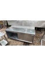 Solide RVS werktafel met schuifd. 180x70x90/95 bxdxh cm