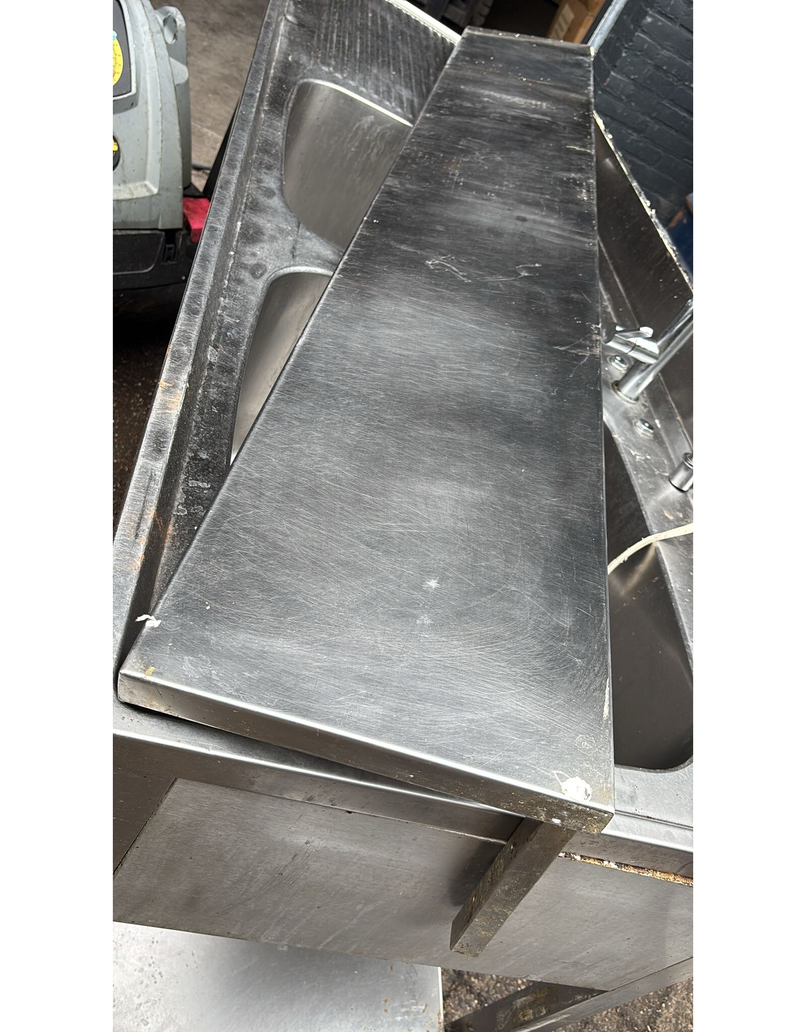 RVS werkblad / wandschap 200x30 bxd cm