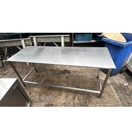 RVS onderstel met trespa blad 200x75x90 bxdxh cm