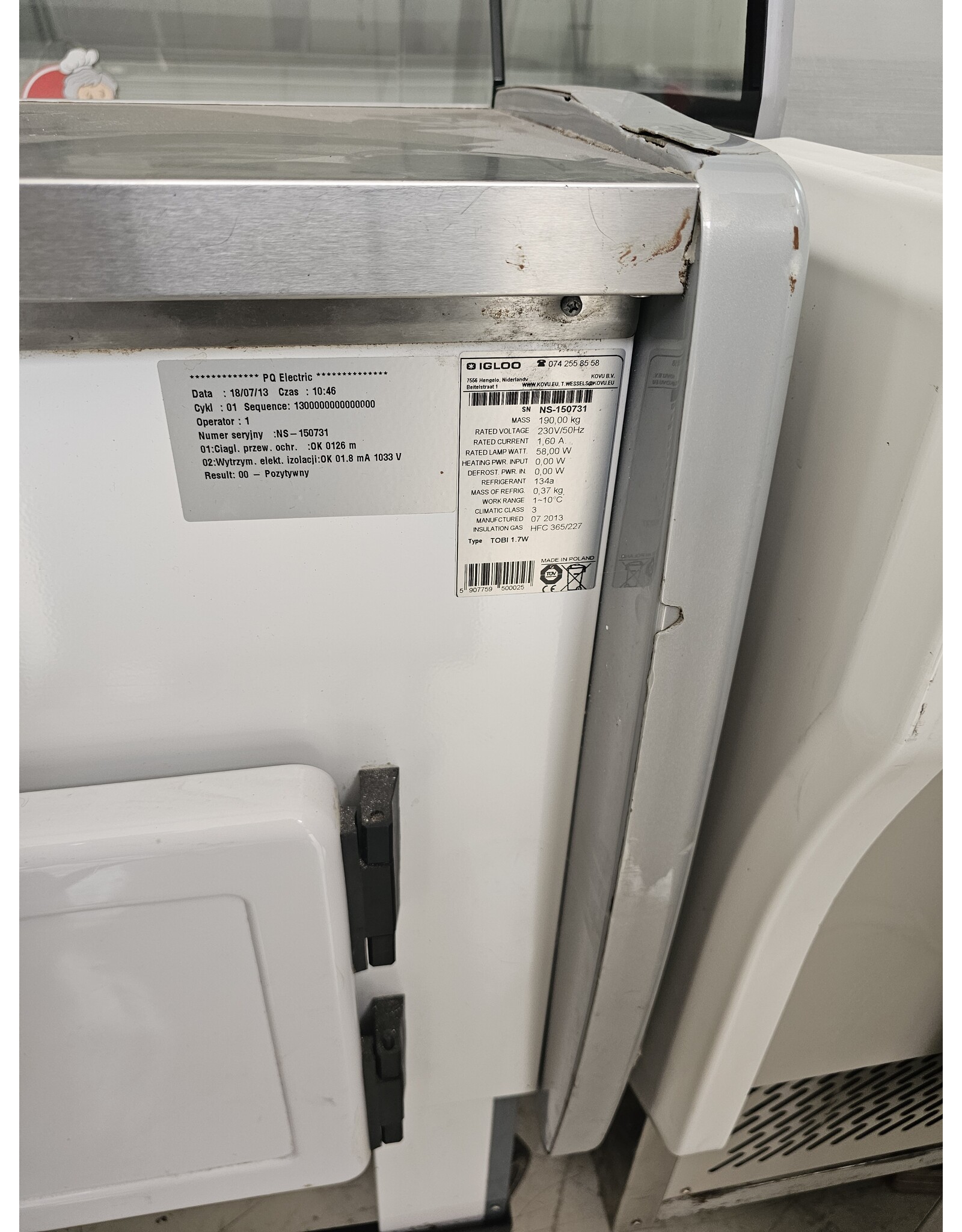 Igloo koelvitrine tobi 1.7W 168x118x140 lxbxh