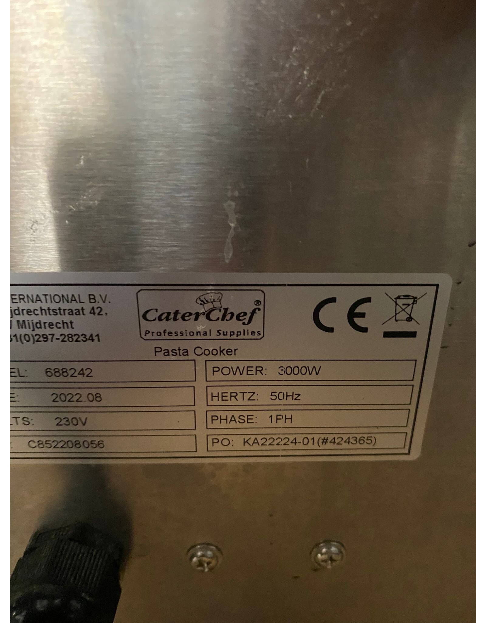 pasta koker caterchef 45x60,5x28 lxbxh