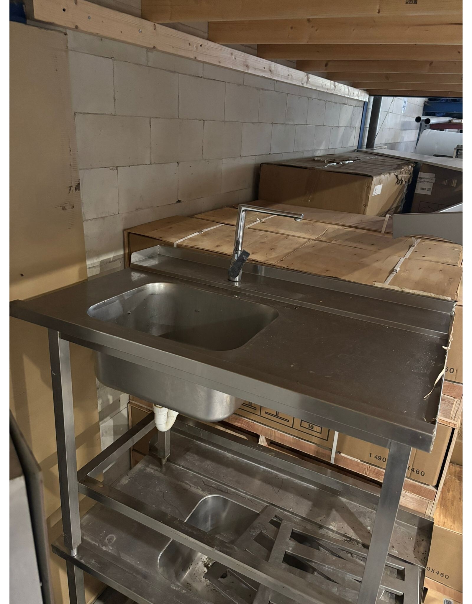 RVS tafel 116x75x91 lxbxh