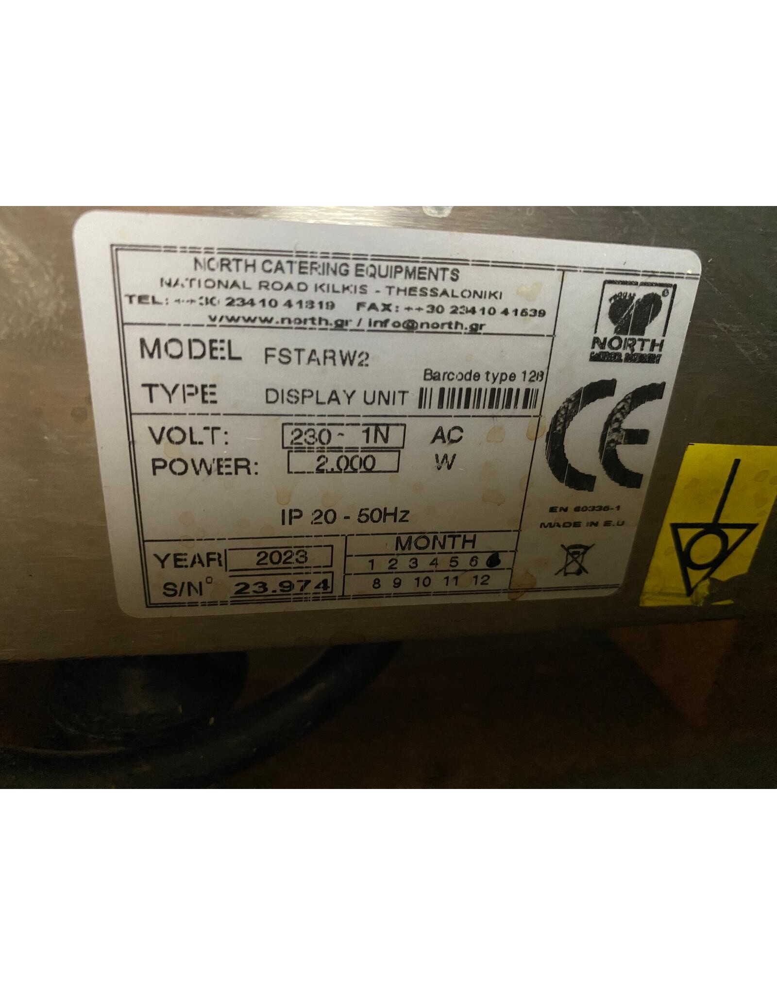 north opzet warmhoud vitrine North FSTARW2 display unit - 54x111x53 lxbxh