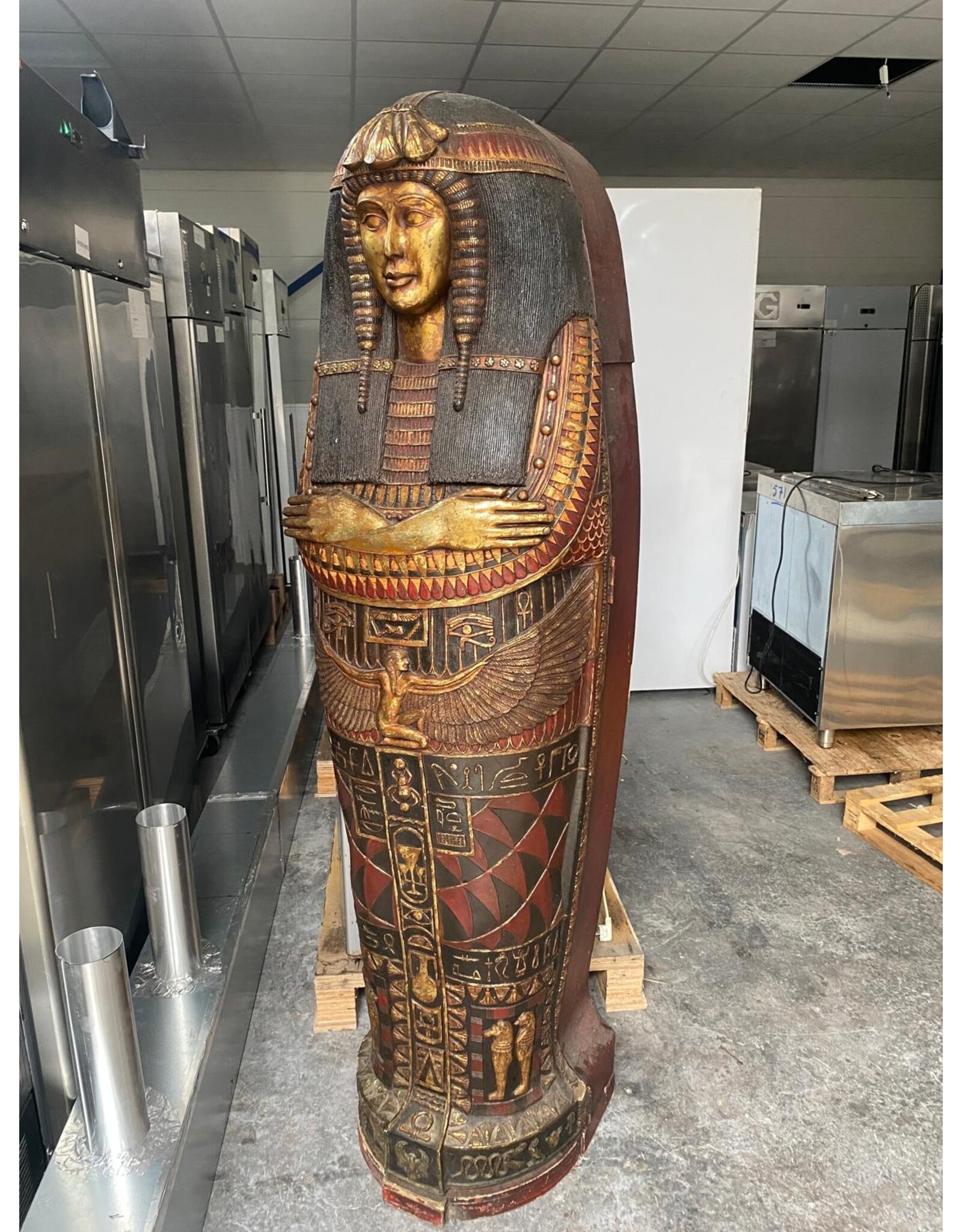 egyptische sarcofaag opbergkast 150x53x191 lxbxh