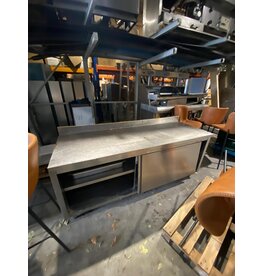 RVS tafel met schuifdeur - 70x200x85 lxbxh