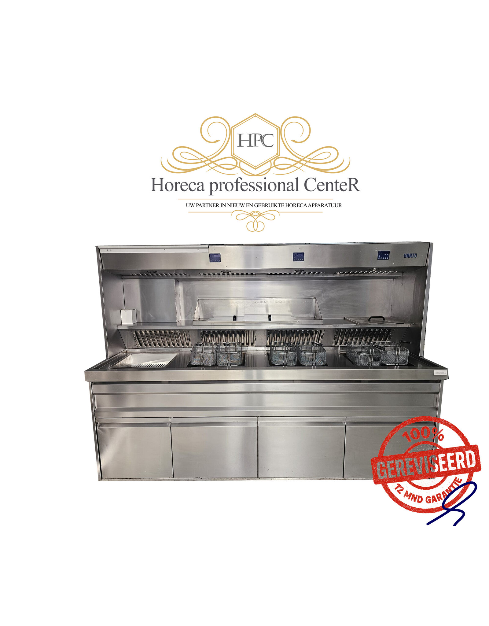 Hakto gereviseerde  Bakwand Friteuse 3x 2 manden + bakplaat