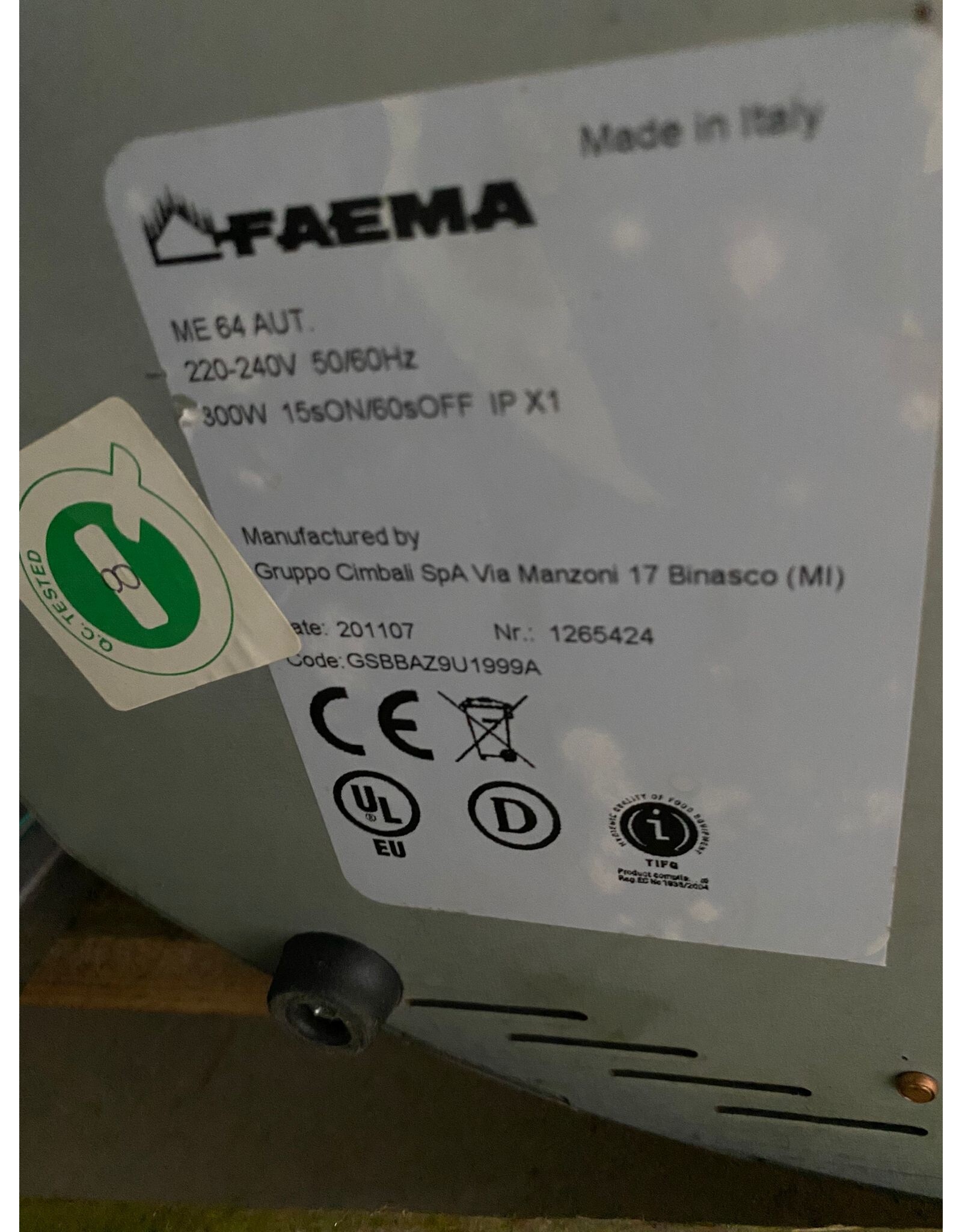 faema koffiemolen - 53x28x65 lxbxh