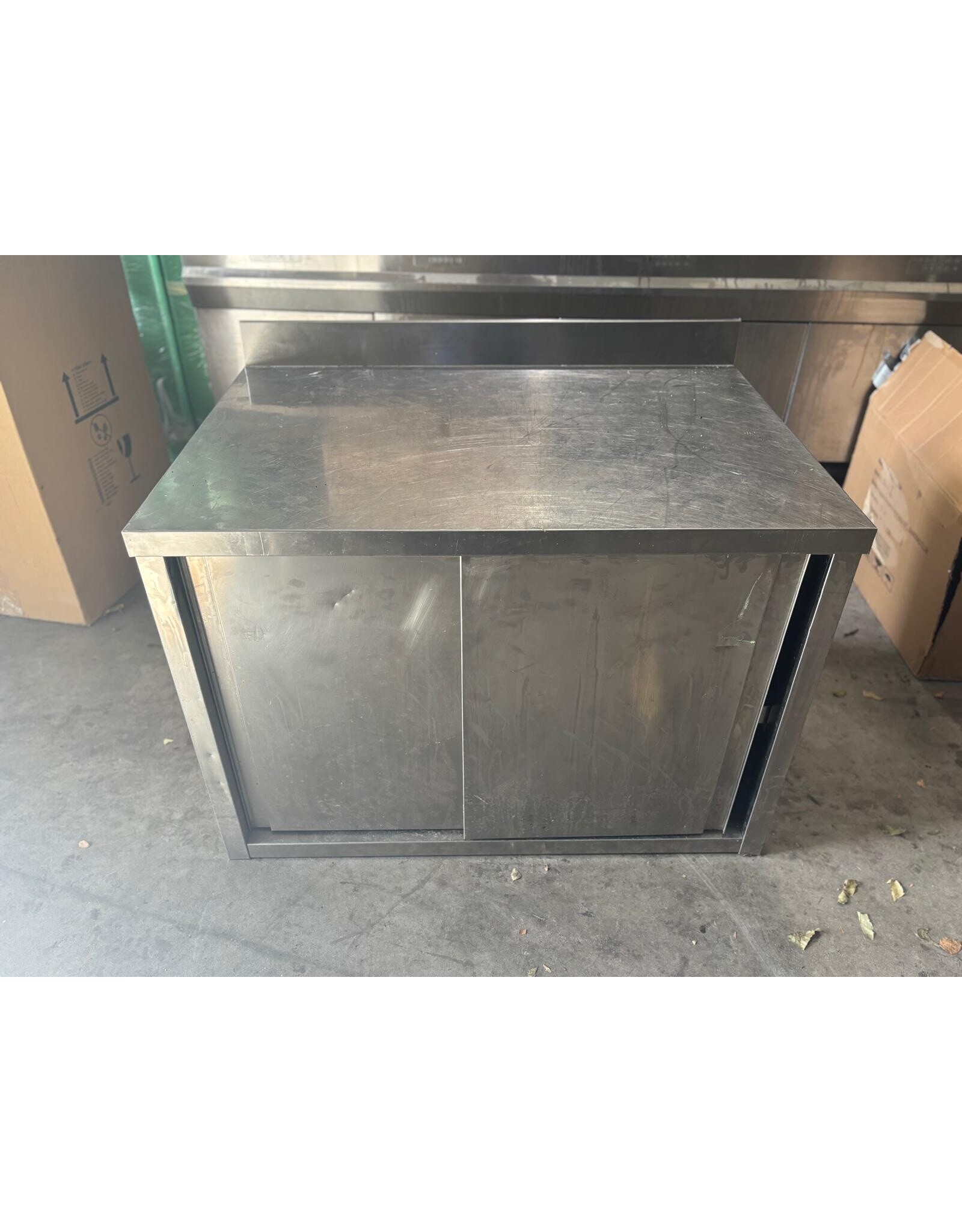 RVS Tafel met schuifdeuren - 100x70x70 bxlxh