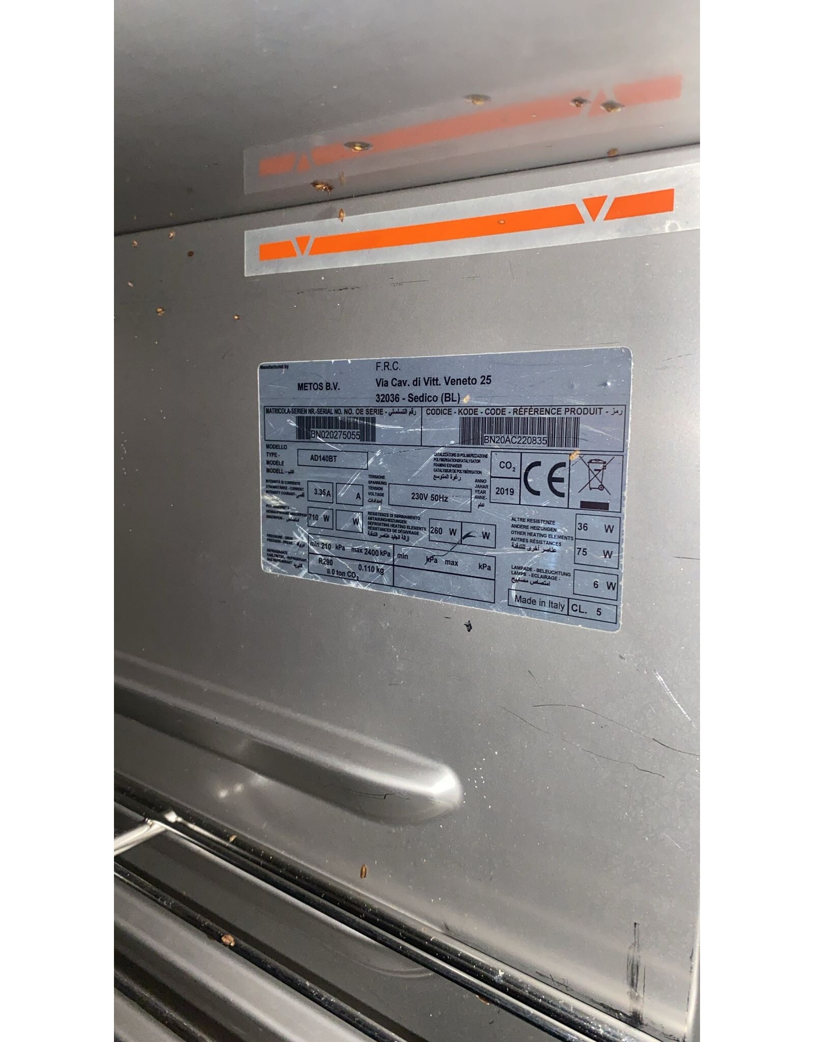 metos Professionele RVS Dubbeldeurs Koelkast