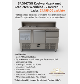 Koelwerkbank met Granieten Werkblad