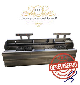 Perfecta hoog rendement bakwand friteuse 2x 2  mands 1x 3 mand en bakplaat