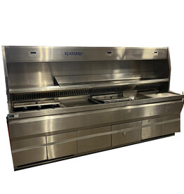 Nog niet gereviseerd - Kiremko bakwand friteuse 9 manden HR Grillplaat+vetfilter