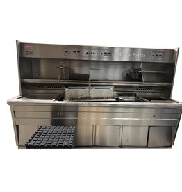 Nog niet gereviseerd - Florigo bakwand friteuse 7 manden HR Grillplaat+vetfilter