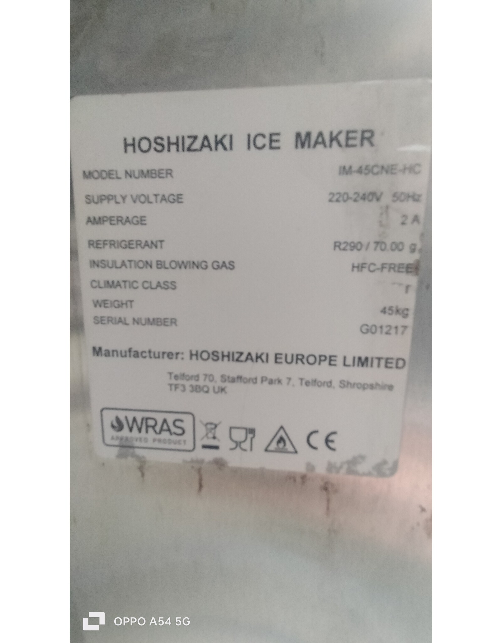 Hoshizaki IM-45CNE-HC Ijsblokjesmachine