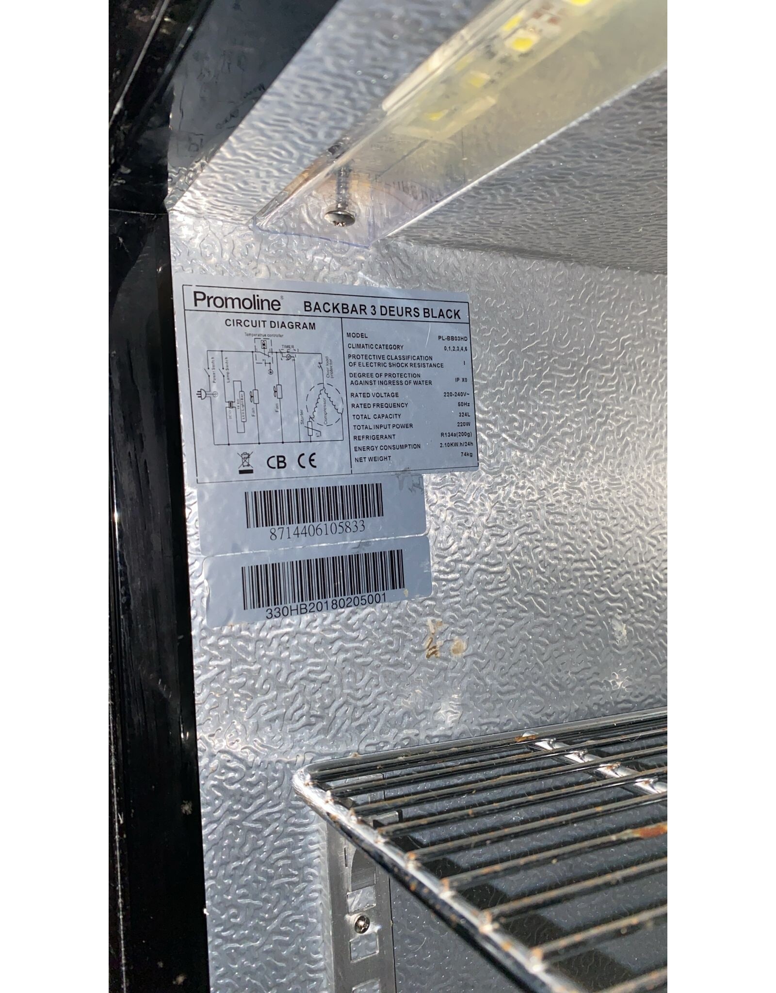 Promoline backbar koeling