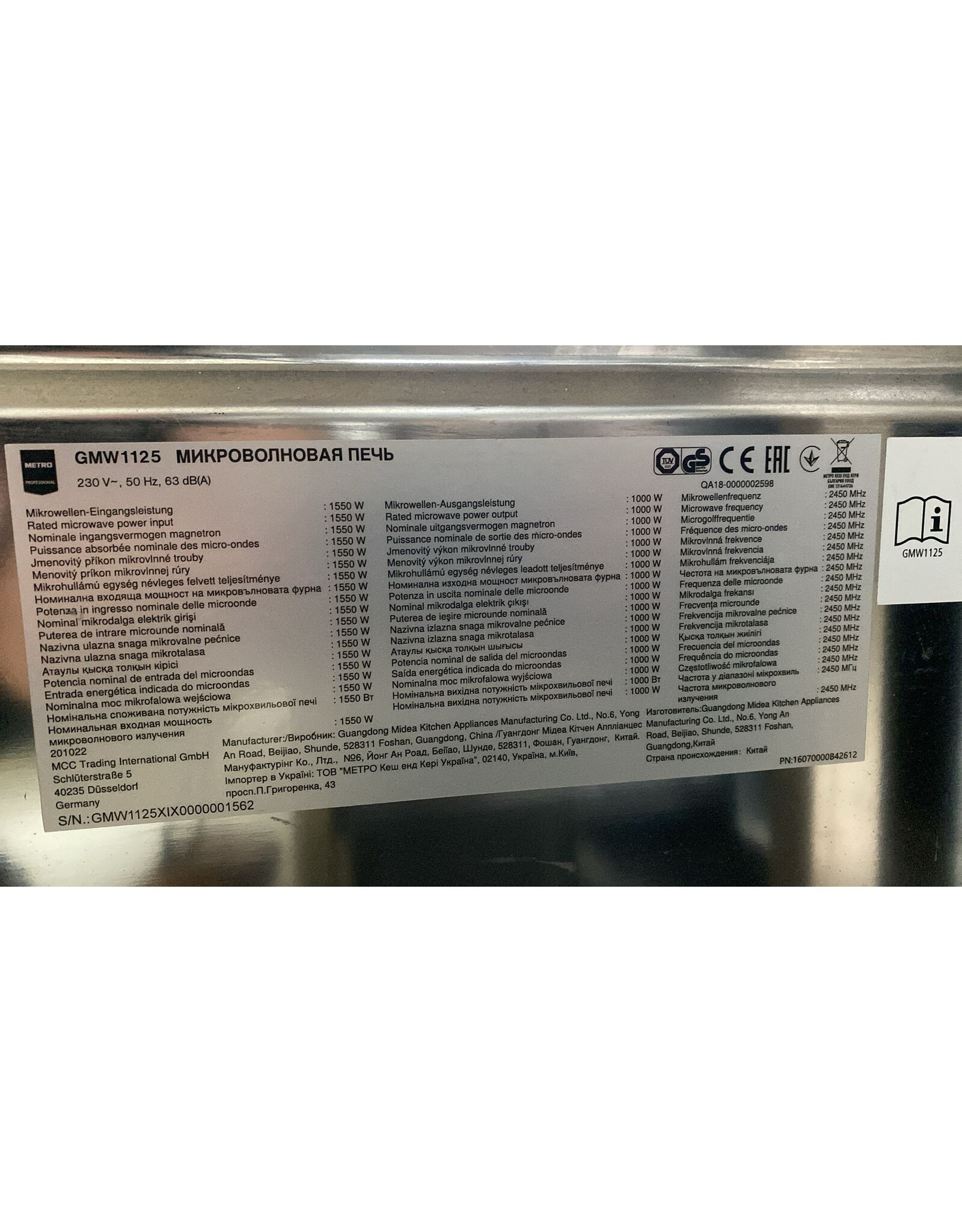 metro Professionele Magnetron 1000W