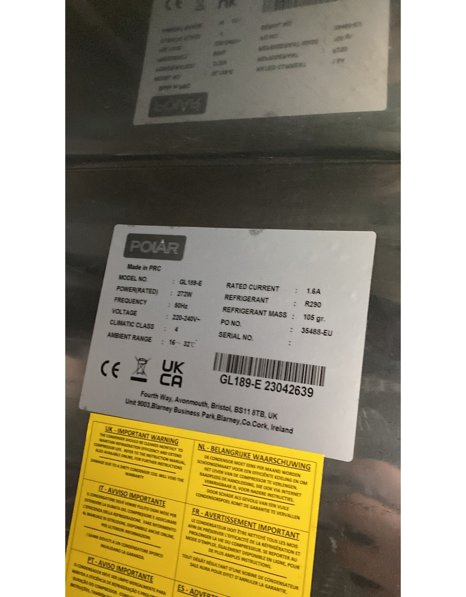 Polar Polar GL189-E Professionele Barkoeler