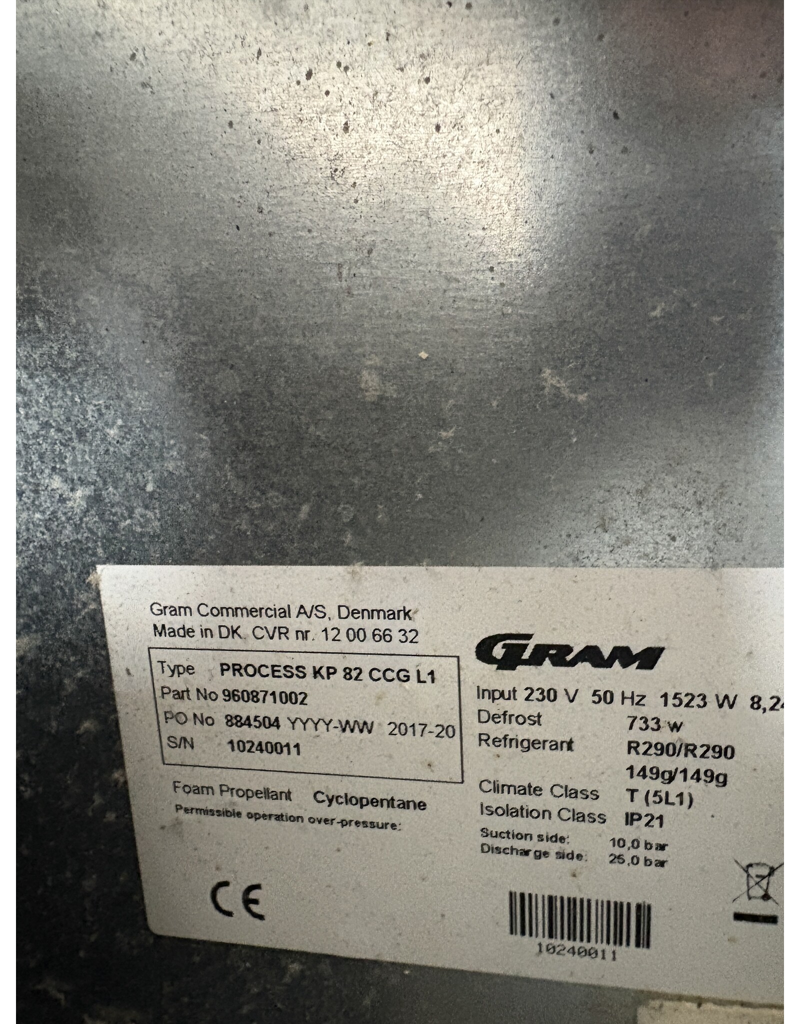 Gramm-Prozess kp 82 ccg L1 Gefrierschrank