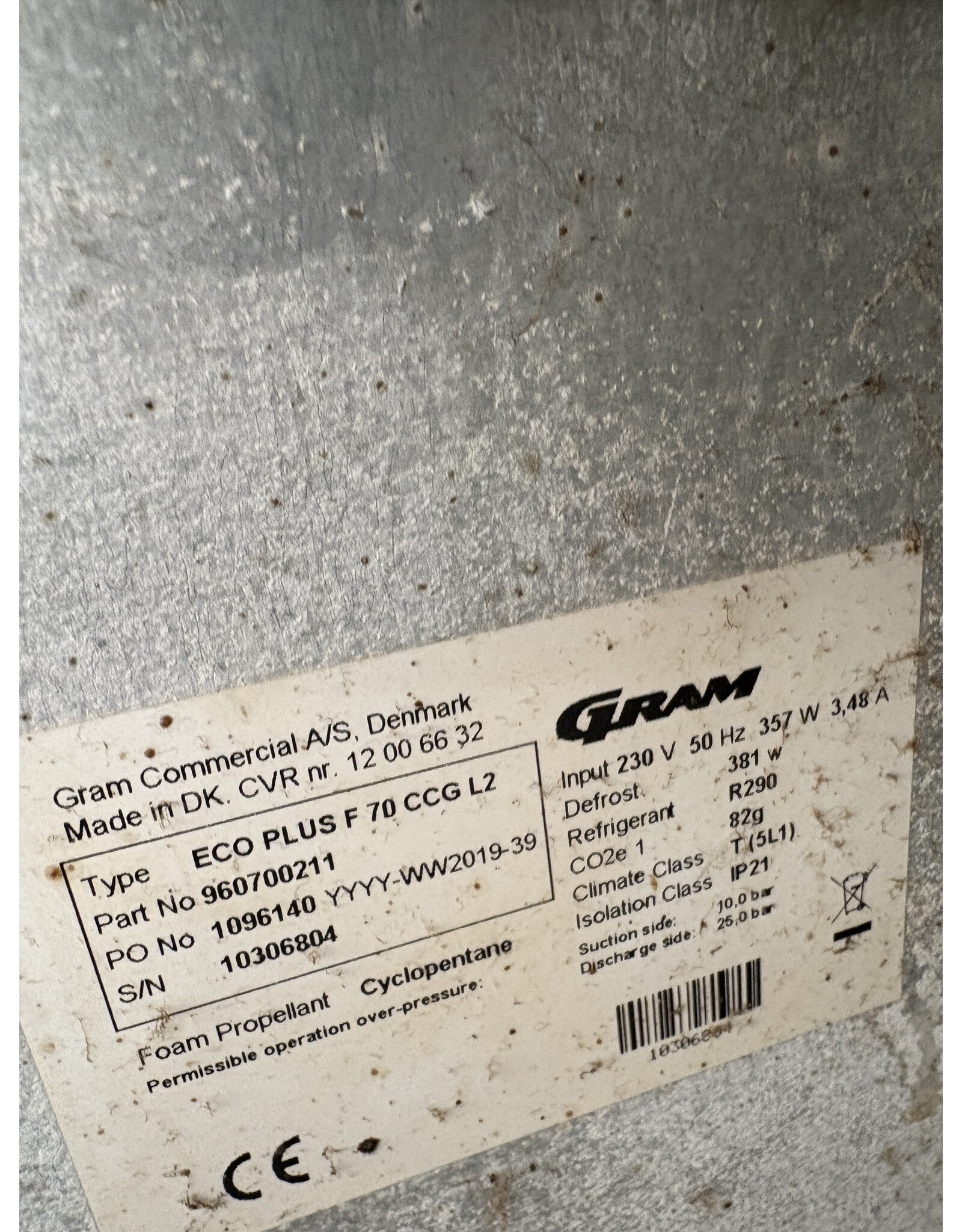 Gram GRAM ECO PLUS F70 CCG L2 VRIESKAST