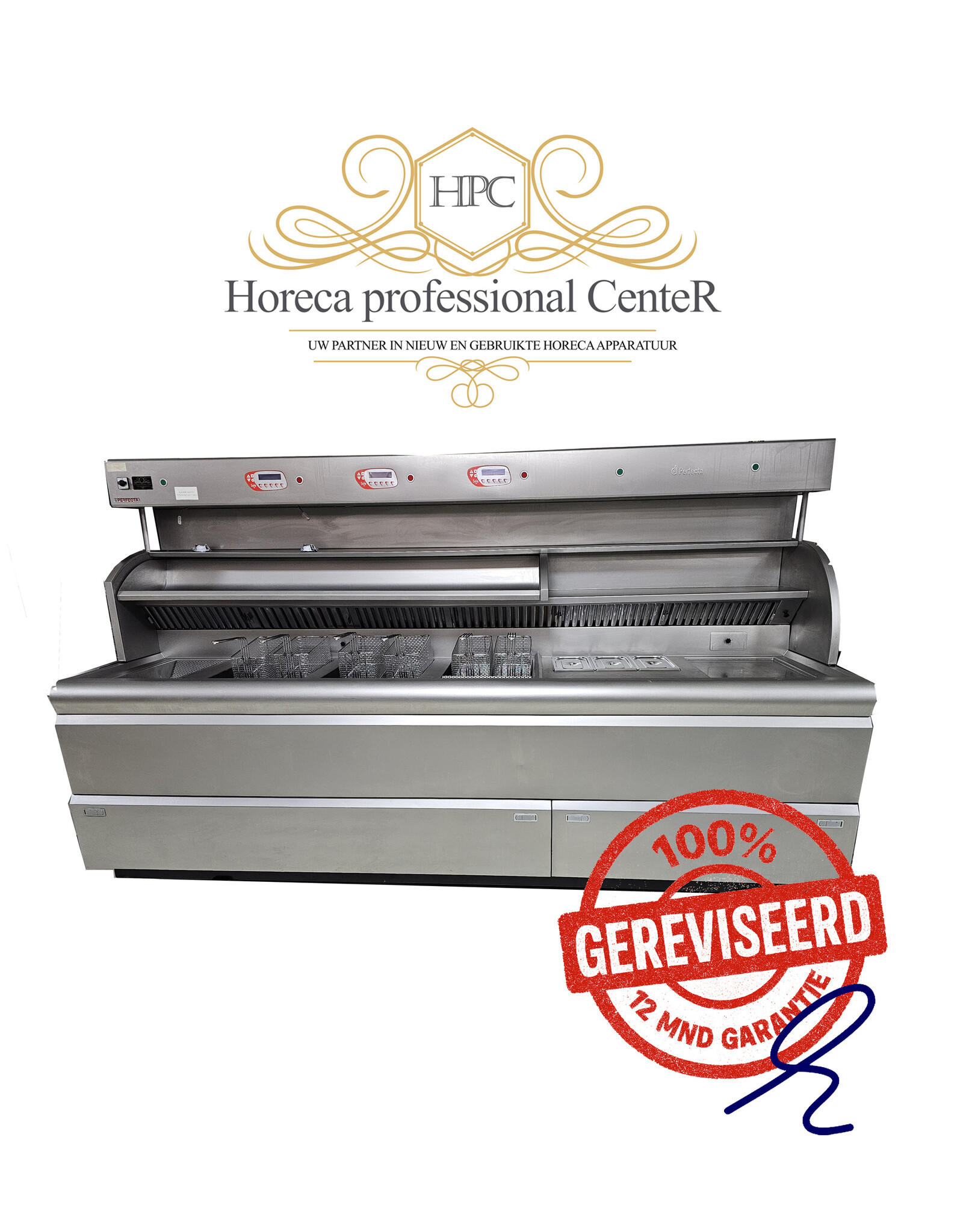 Gereviseerde Perfecta bakwand friteuse VR 3x 2 mand ABM+Bkpl+Vetpomp 129kW