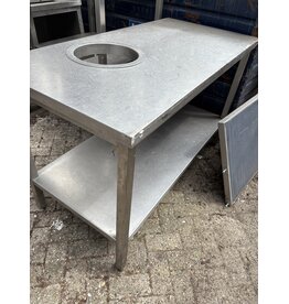 RVS Debrasseertafel 142 x 70 x 89 cm (B x D x H) Wordt schoongemaakt bij levering