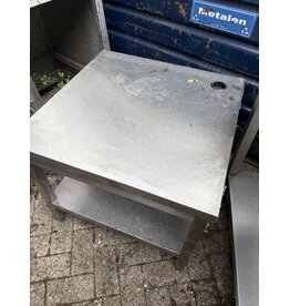 RVS WERKTAFEL MET KABELGAT 70 x 70 x 61cm (B x D x H)