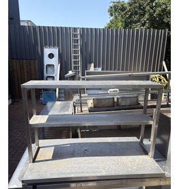 RVS Tafel met Bodemschap 124 x 70 x 80cm (B x D x H)