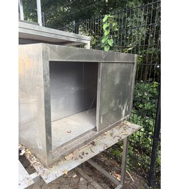 Edelstahlschrank mit Schiebetüren, 111 x 40 x 69 cm (B x T x H), vor Auslieferung gereinigt